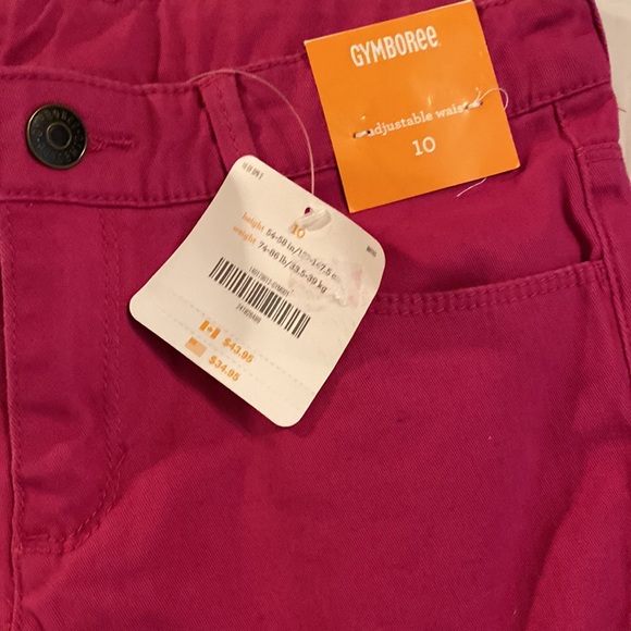 Gymboree Girls Cotton Stretch Pants size 10 HOT PINK!  NEW - Picture 2 of 5
